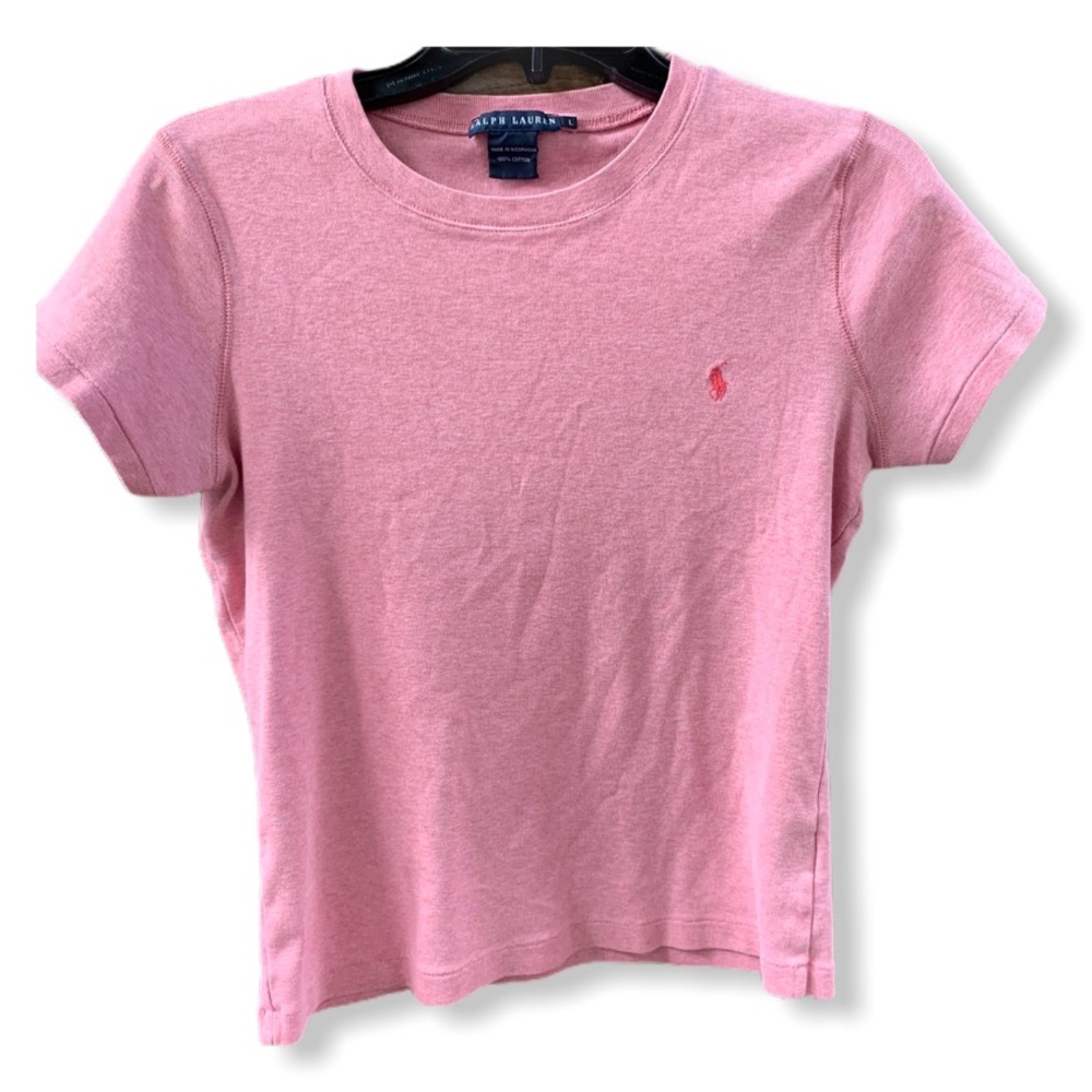 Ralph Lauren crew neck t-shirt in pink. Women’s Lg